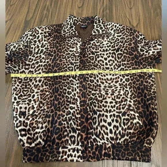 Fuda International 100% Silk Vintage Women’s Leopard Print Jacket Size Large - Picture 6 of 8